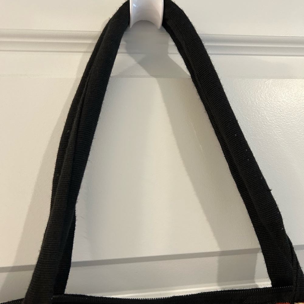 Embroidered Tote Bag Black Pink Brown - Picture 7 of 11
